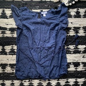 Maternity ruffle cap sleeve blouse